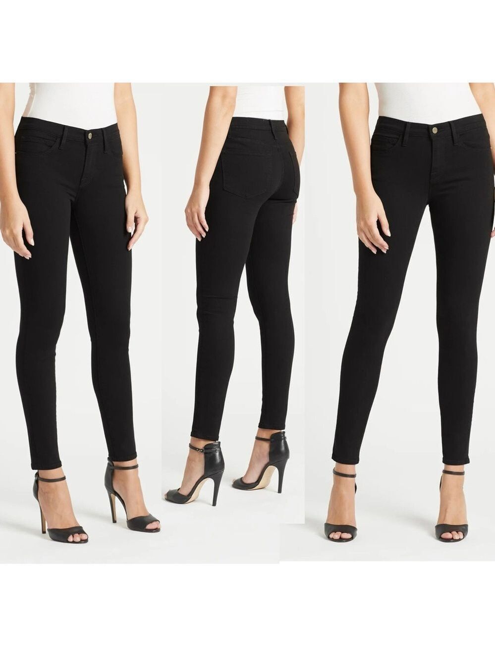 Frame Denim black womens le skinny de jeanne jeans Sz 25 skinny stretchy
